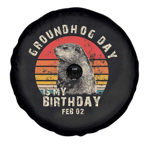 Groundhog Day Is My Birthday Spare Tire Cover Funny Woodchuck Retro Vintage TS02 Print Your Wear