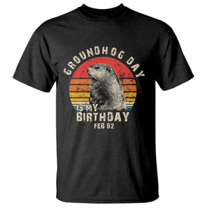 Groundhog Day Is My Birthday T Shirt Funny Woodchuck Retro Vintage TS02 Black Print Your Wear