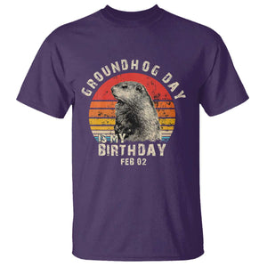 Groundhog Day Is My Birthday T Shirt Funny Woodchuck Retro Vintage TS02 Purple Print Your Wear