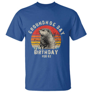 Groundhog Day Is My Birthday T Shirt Funny Woodchuck Retro Vintage TS02 Royal Blue Print Your Wear