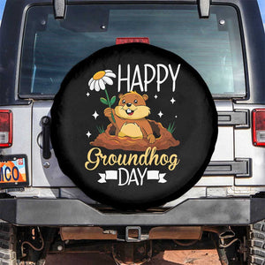 Happy Groundhog Day Spare Tire Cover Punxsutawney Phil Groundhog Lover TS02 No hole Black Print Your Wear