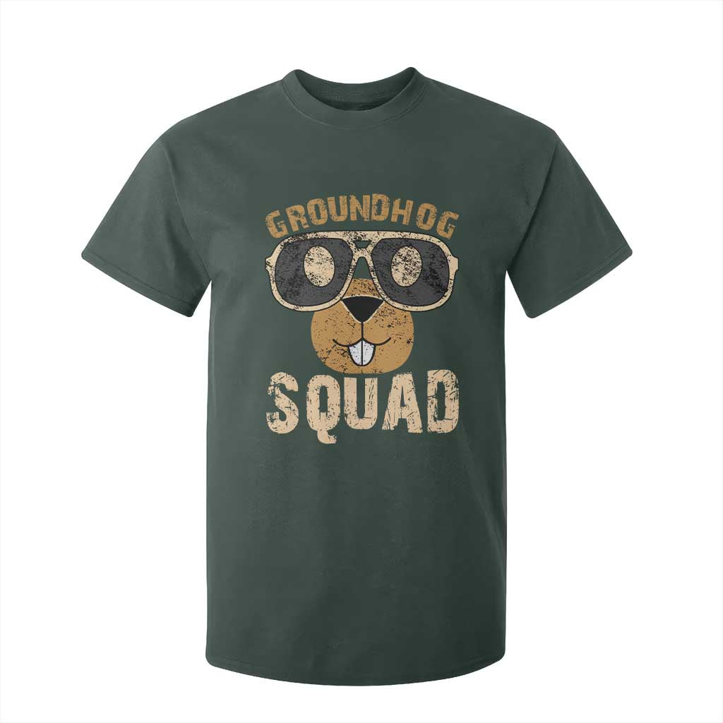 Groundhog Squad T Shirt For Kid Cute Woodchuck Happy Groundhog Day TS02 Dark Forest Green Print Your Wear