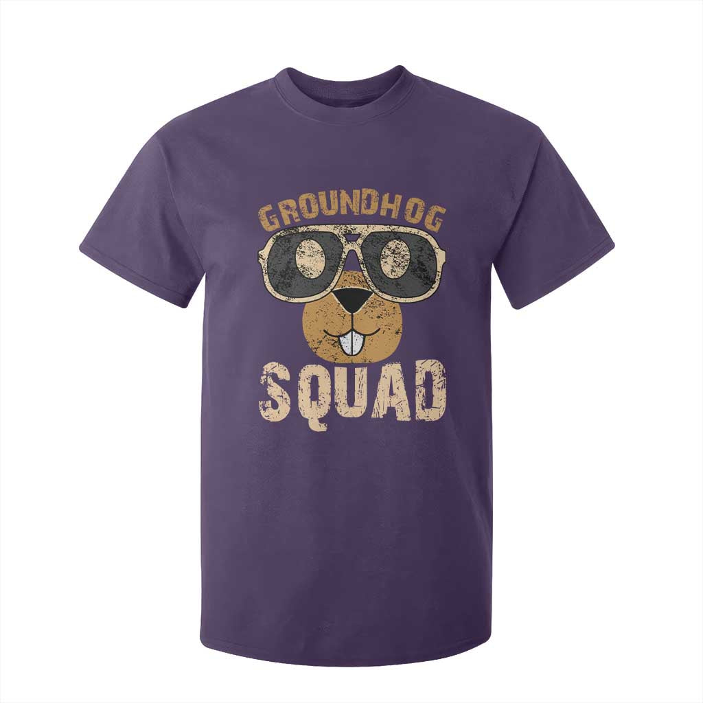 Groundhog Squad T Shirt For Kid Cute Woodchuck Happy Groundhog Day TS02 Purple Print Your Wear