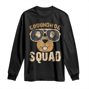 Groundhog Squad Long Sleeve Shirt Cute Woodchuck Happy Groundhog Day TS02 Black Print Your Wear