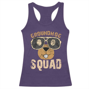 Groundhog Squad Racerback Tank Top Cute Woodchuck Happy Groundhog Day TS02 Purple Print Your Wear