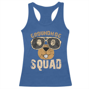 Groundhog Squad Racerback Tank Top Cute Woodchuck Happy Groundhog Day TS02 Royal Blue Print Your Wear