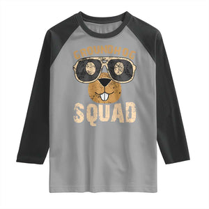 Groundhog Squad Raglan Shirt Cute Woodchuck Happy Groundhog Day TS02 Sport Gray Black Print Your Wear