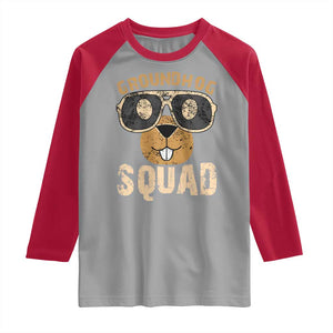 Groundhog Squad Raglan Shirt Cute Woodchuck Happy Groundhog Day TS02 Sport Gray Red Print Your Wear