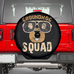 Groundhog Squad Spare Tire Cover Cute Woodchuck Happy Groundhog Day TS02 Black Print Your Wear