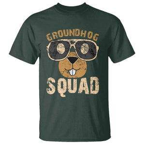 Groundhog Squad T Shirt Cute Woodchuck Happy Groundhog Day TS02 Dark Forest Green Print Your Wear