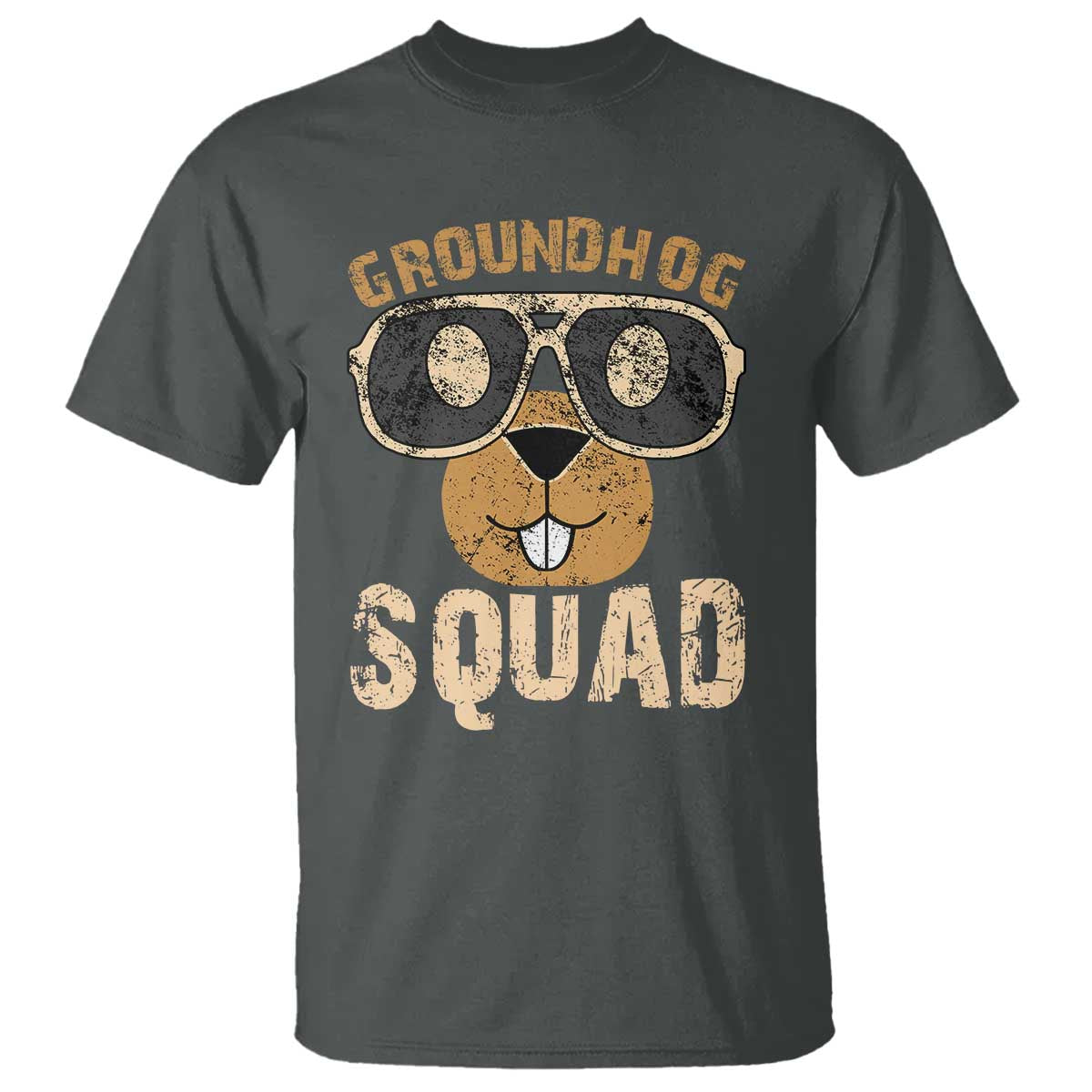 Groundhog Squad T Shirt Cute Woodchuck Happy Groundhog Day TS02 Dark Heather Print Your Wear