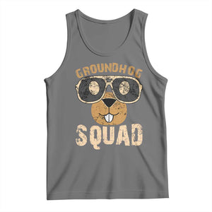 Groundhog Squad Tank Top Cute Woodchuck Happy Groundhog Day TS02 Black Heather Print Your Wear