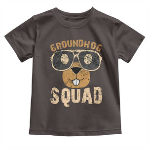 Groundhog Squad Toddler T Shirt Cute Woodchuck Happy Groundhog Day TS02 Dark Chocolate Print Your Wear
