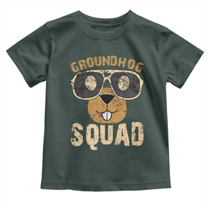 Groundhog Squad Toddler T Shirt Cute Woodchuck Happy Groundhog Day TS02 Dark Forest Green Print Your Wear