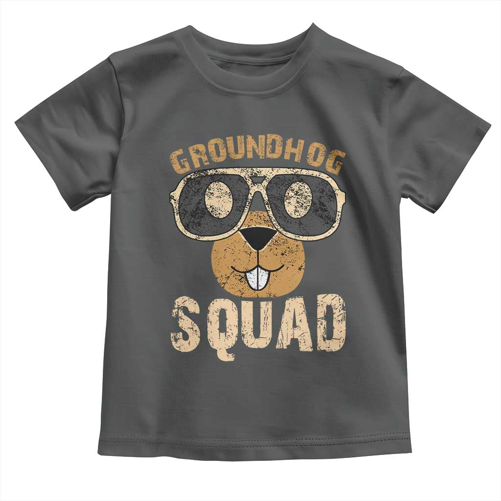 Groundhog Squad Toddler T Shirt Cute Woodchuck Happy Groundhog Day TS02 Dark Heather Print Your Wear