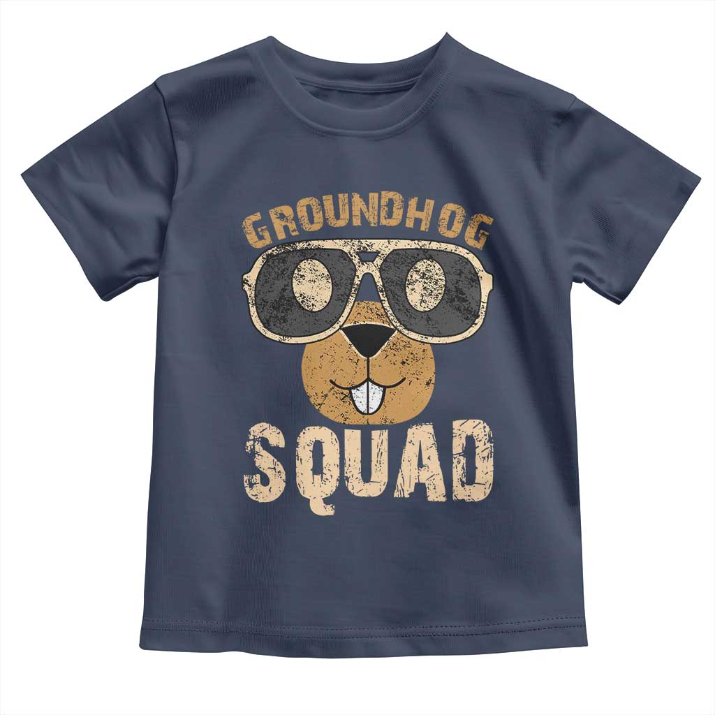Groundhog Squad Toddler T Shirt Cute Woodchuck Happy Groundhog Day TS02 Navy Print Your Wear