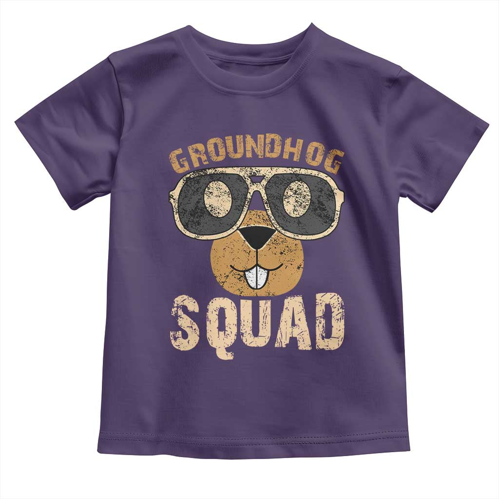 Groundhog Squad Toddler T Shirt Cute Woodchuck Happy Groundhog Day TS02 Purple Print Your Wear