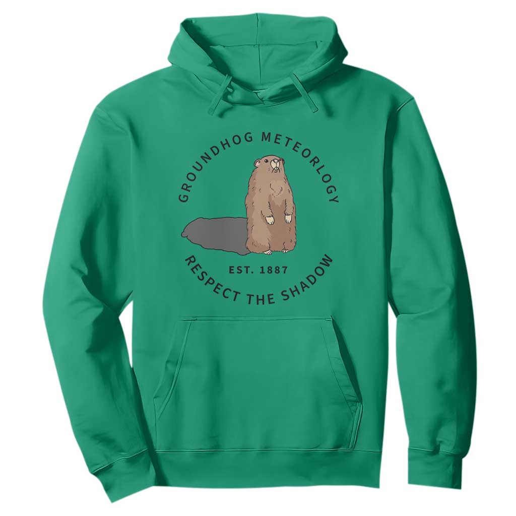 Groundhog Meteorology Hoodie Respect The Shadow Est 1887 Funny Woodchuck TS02 Irish Green Print Your Wear