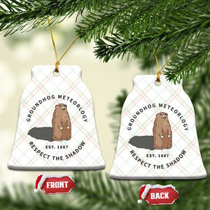 Groundhog Meteorology Ceramic Ornament Respect The Shadow Est 1887 Funny Woodchuck TS02 Print Your Wear