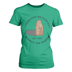 Groundhog Meteorology T Shirt For Women Respect The Shadow Est 1887 Funny Woodchuck TS02 Irish Green Print Your Wear