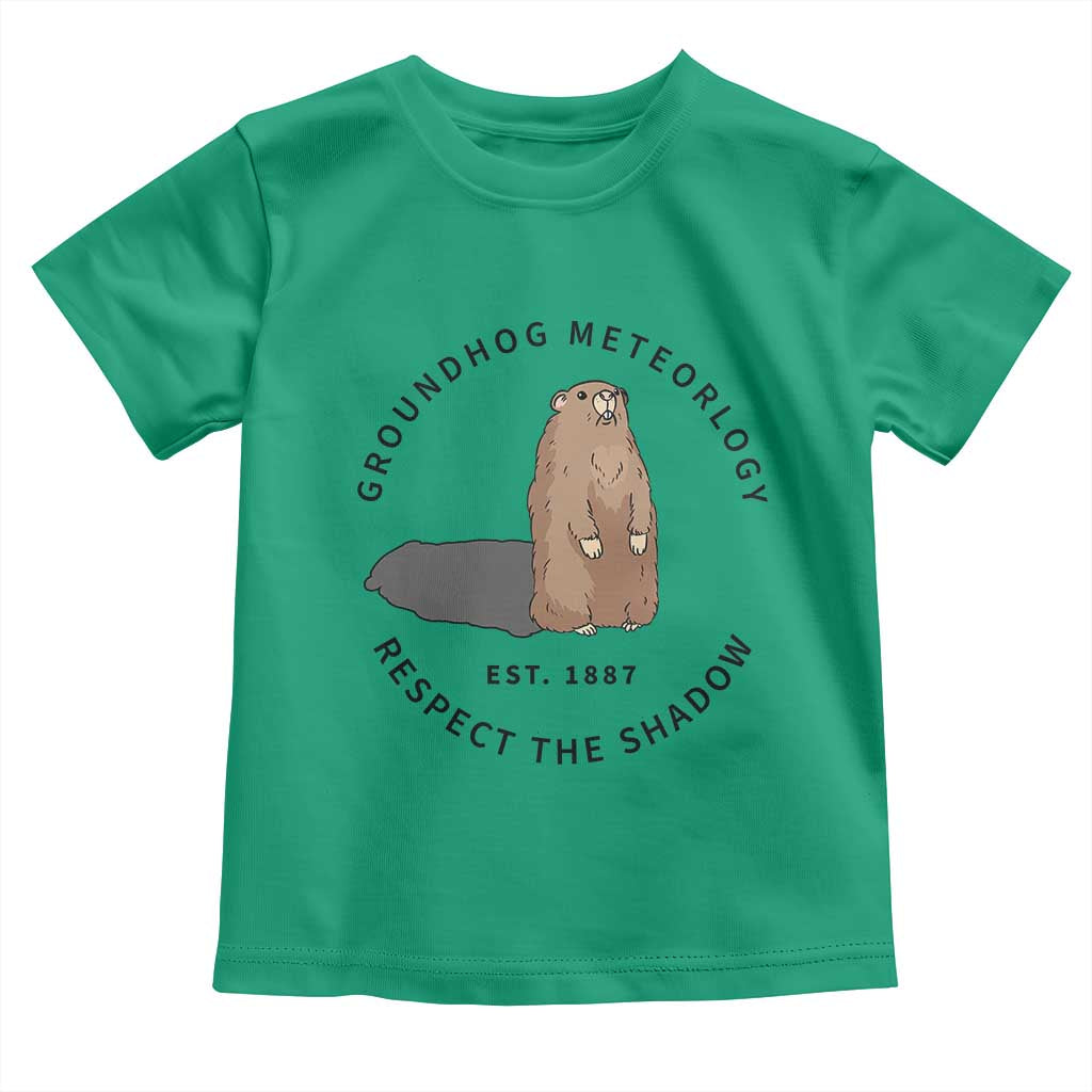 Groundhog Meteorology Toddler T Shirt Respect The Shadow Est 1887 Funny Woodchuck TS02 Irish Green Print Your Wear