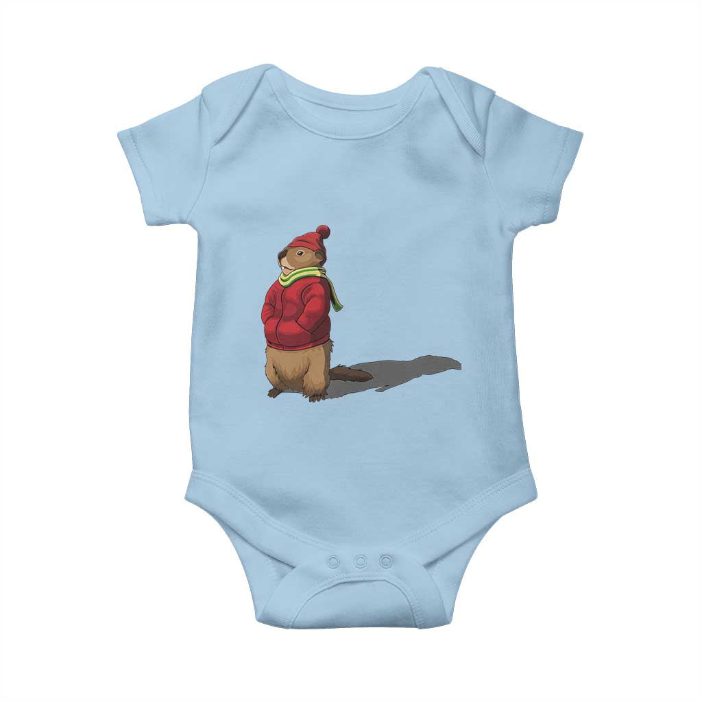 Groundhog Shadow Baby Onesie Funny Woodchuck Ground Hog Meteorlogy TS02 Light Blue Print Your Wear