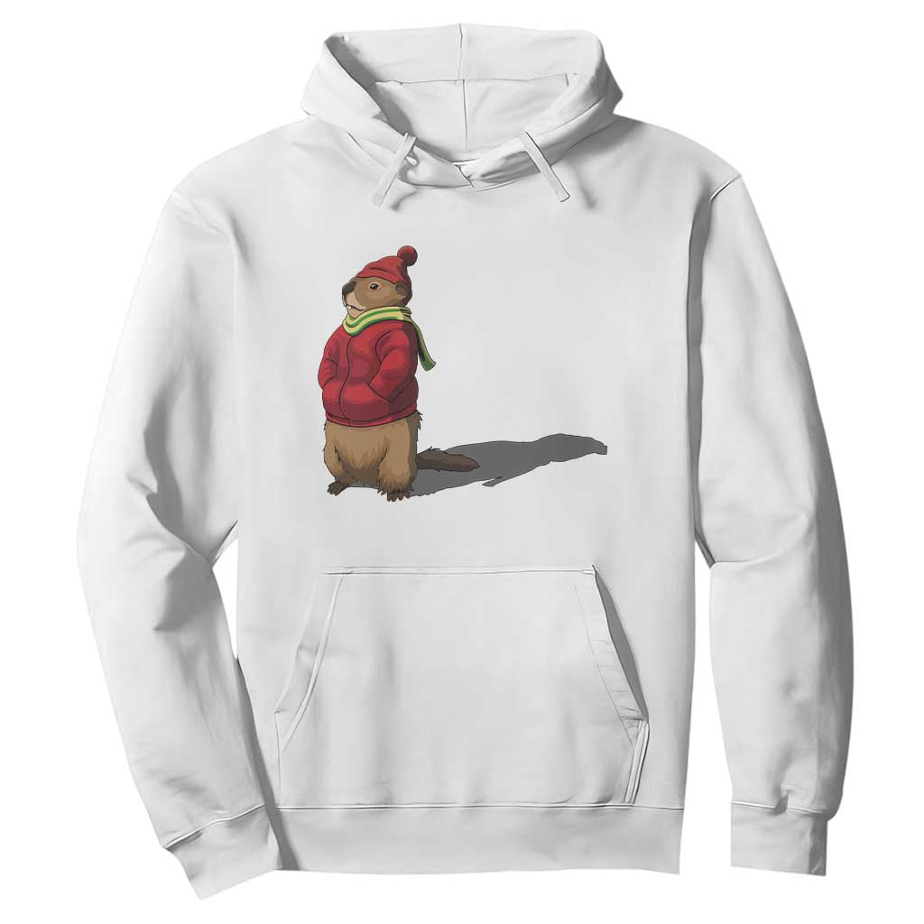 Groundhog Shadow Hoodie Funny Woodchuck Ground Hog Meteorlogy TS02 White Print Your Wear