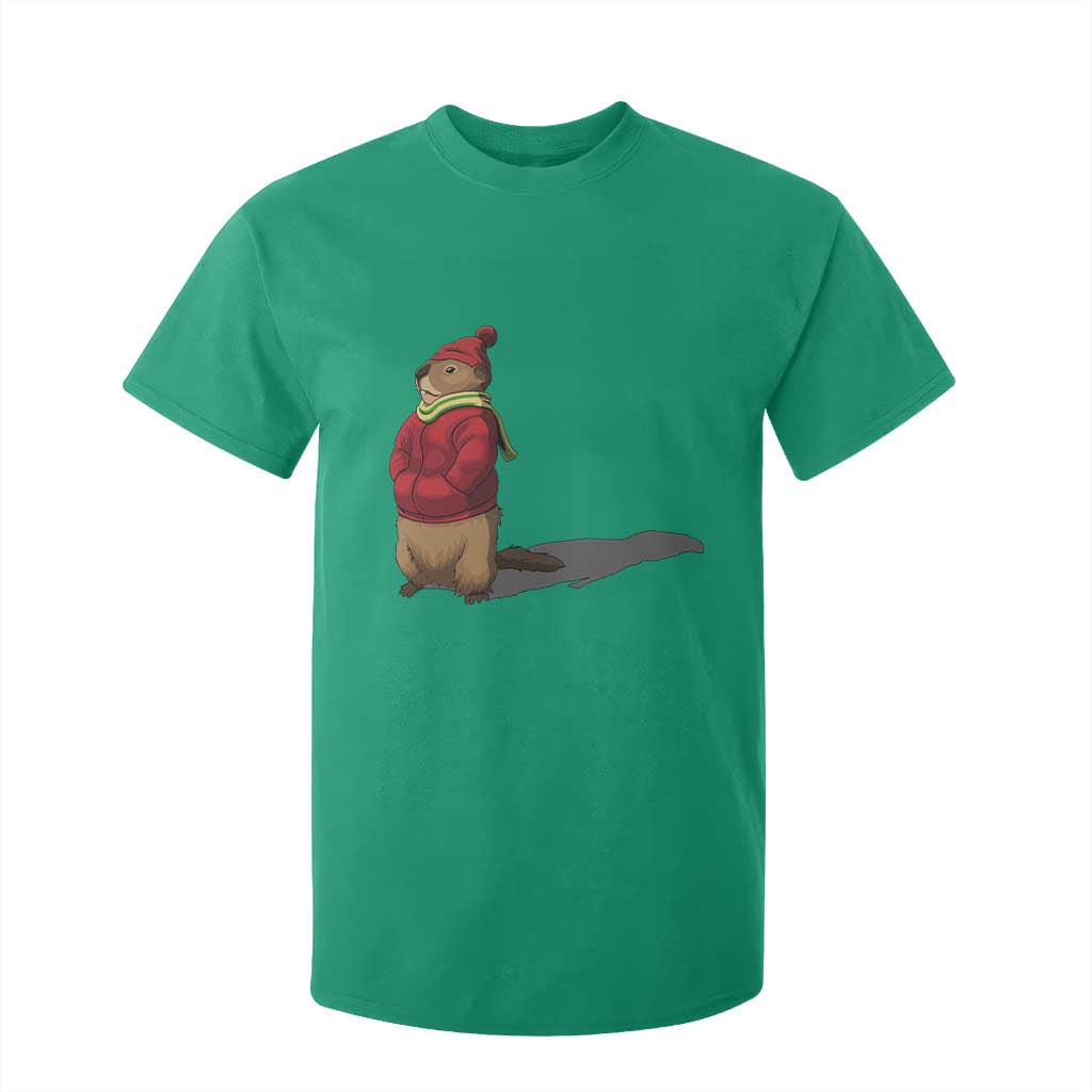 Groundhog Shadow T Shirt For Kid Funny Woodchuck Ground Hog Meteorlogy TS02 Irish Green Print Your Wear
