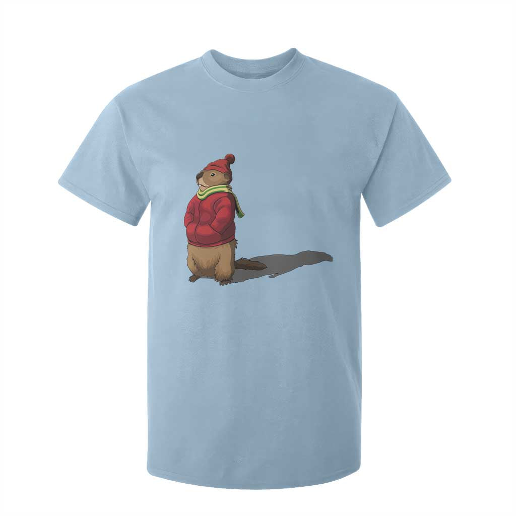 Groundhog Shadow T Shirt For Kid Funny Woodchuck Ground Hog Meteorlogy TS02 Light Blue Print Your Wear