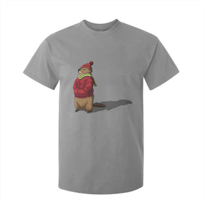 Groundhog Shadow T Shirt For Kid Funny Woodchuck Ground Hog Meteorlogy TS02 Sport Gray Print Your Wear
