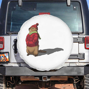 Groundhog Shadow Spare Tire Cover Funny Woodchuck Ground Hog Meteorlogy TS02 No hole White Print Your Wear