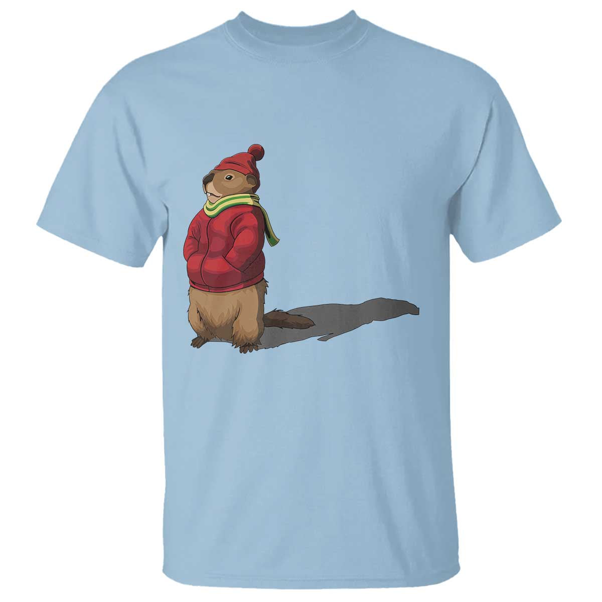 Groundhog Shadow T Shirt Funny Woodchuck Ground Hog Meteorlogy TS02 Light Blue Print Your Wear