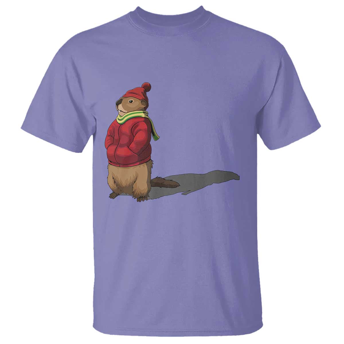 Groundhog Shadow T Shirt Funny Woodchuck Ground Hog Meteorlogy TS02 Violet Print Your Wear