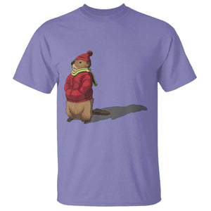 Groundhog Shadow T Shirt Funny Woodchuck Ground Hog Meteorlogy TS02 Violet Print Your Wear