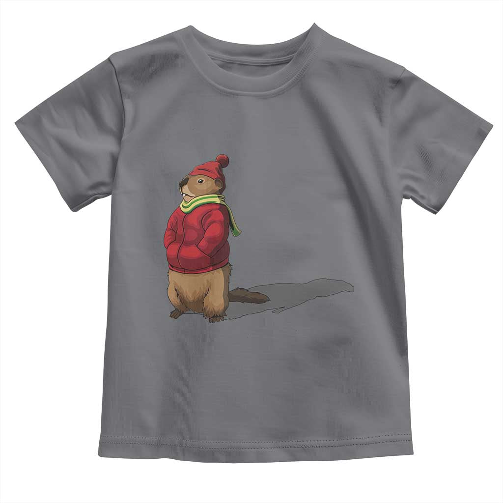 Groundhog Shadow Toddler T Shirt Funny Woodchuck Ground Hog Meteorlogy TS02 Charcoal Print Your Wear