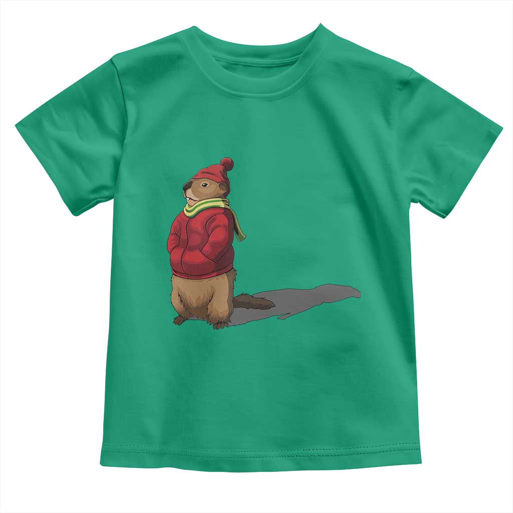Groundhog Shadow Toddler T Shirt Funny Woodchuck Ground Hog Meteorlogy TS02 Irish Green Print Your Wear