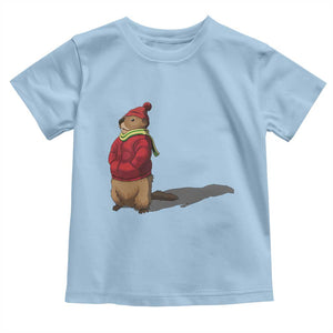 Groundhog Shadow Toddler T Shirt Funny Woodchuck Ground Hog Meteorlogy TS02 Light Blue Print Your Wear