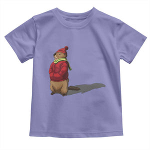 Groundhog Shadow Toddler T Shirt Funny Woodchuck Ground Hog Meteorlogy TS02 Violet Print Your Wear