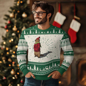Groundhog Shadow Knit Sweatshirt Funny Woodchuck Ground Hog Meteorlogy TS02 Green Print Your Wear