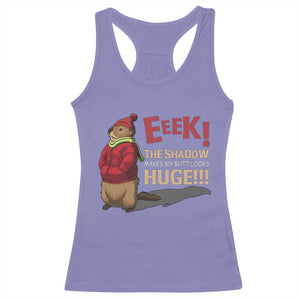 Groundhog Shadow Racerback Tank Top Eeek The Shadow Makes My Butt Look Huge TS02 Violet Print Your Wear