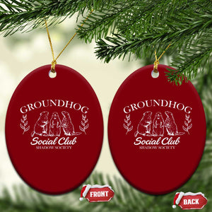 Groundhog Social Club Ceramic Ornament Shadow Society Funny Woodchuck TS02 Print Your Wear