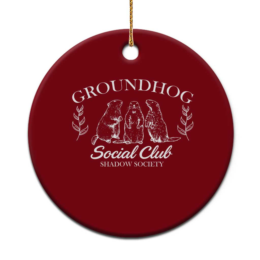 Groundhog Social Club Ceramic Ornament Shadow Society Funny Woodchuck TS02 1pc Red Print Your Wear