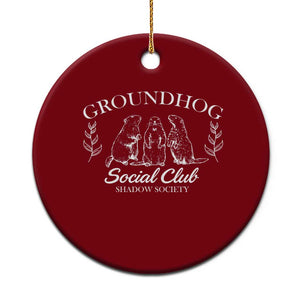 Groundhog Social Club Ceramic Ornament Shadow Society Funny Woodchuck TS02 1pc Red Print Your Wear