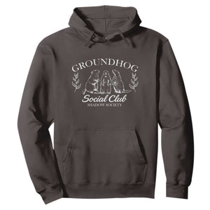 Groundhog Social Club Hoodie Shadow Society Funny Woodchuck TS02 Dark Chocolate Print Your Wear