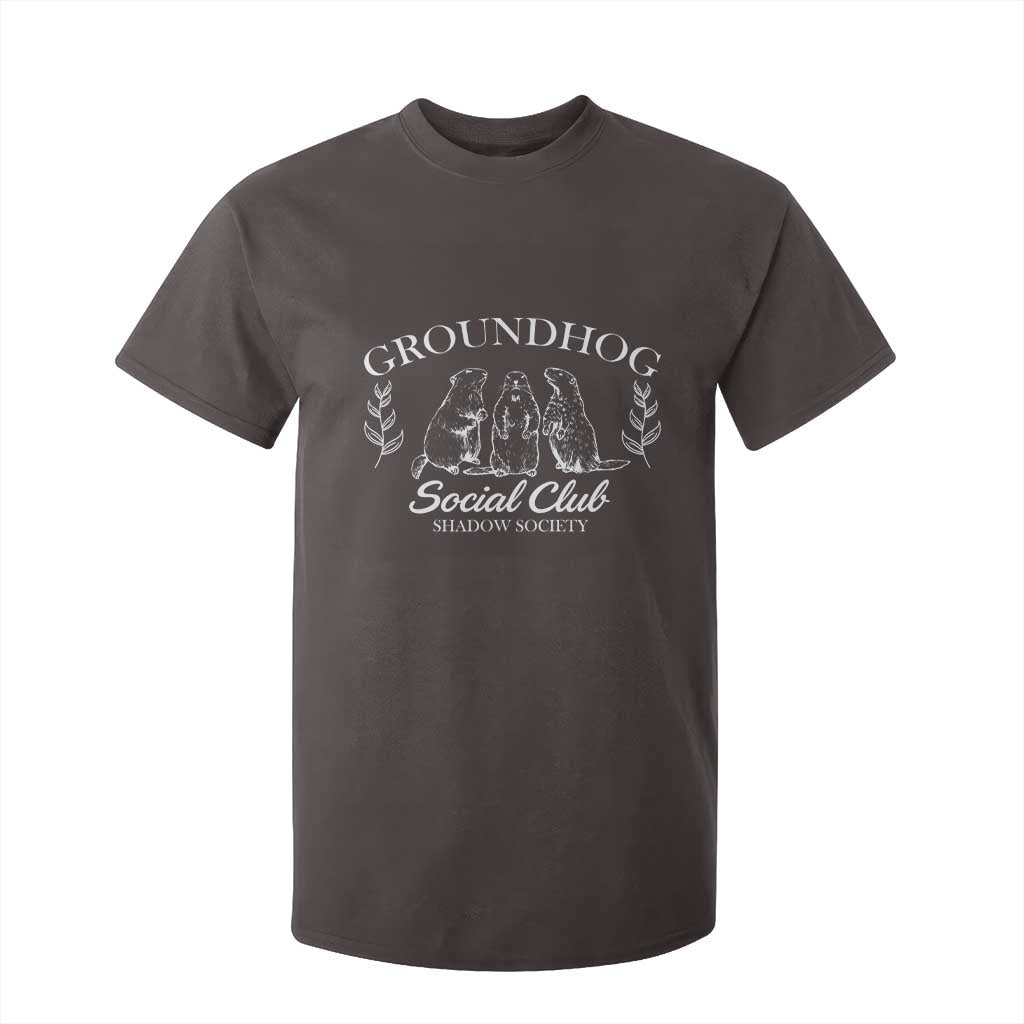 Groundhog Social Club T Shirt For Kid Shadow Society Funny Woodchuck TS02 Dark Chocolate Print Your Wear