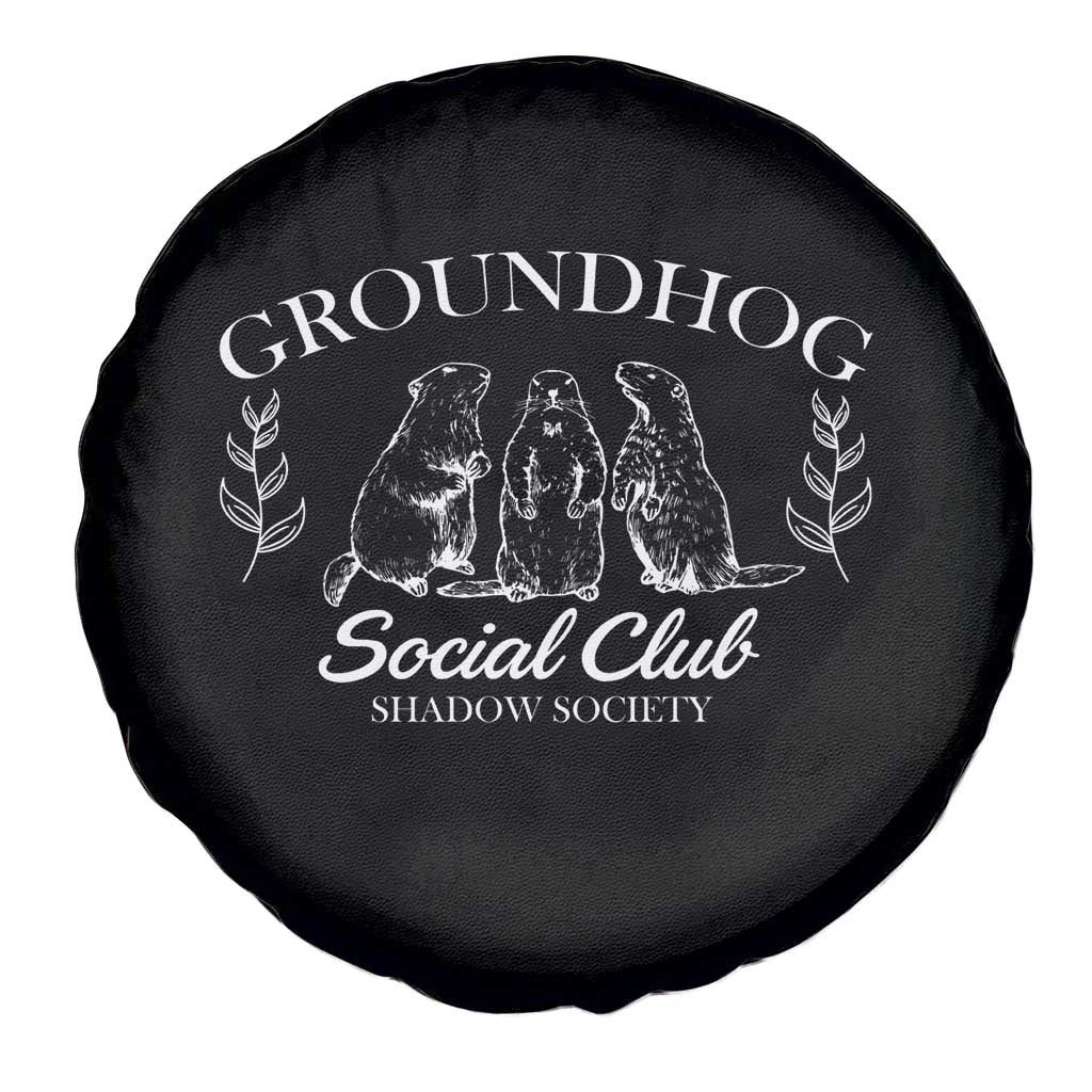 Groundhog Social Club Spare Tire Cover Shadow Society Funny Woodchuck TS02 Print Your Wear