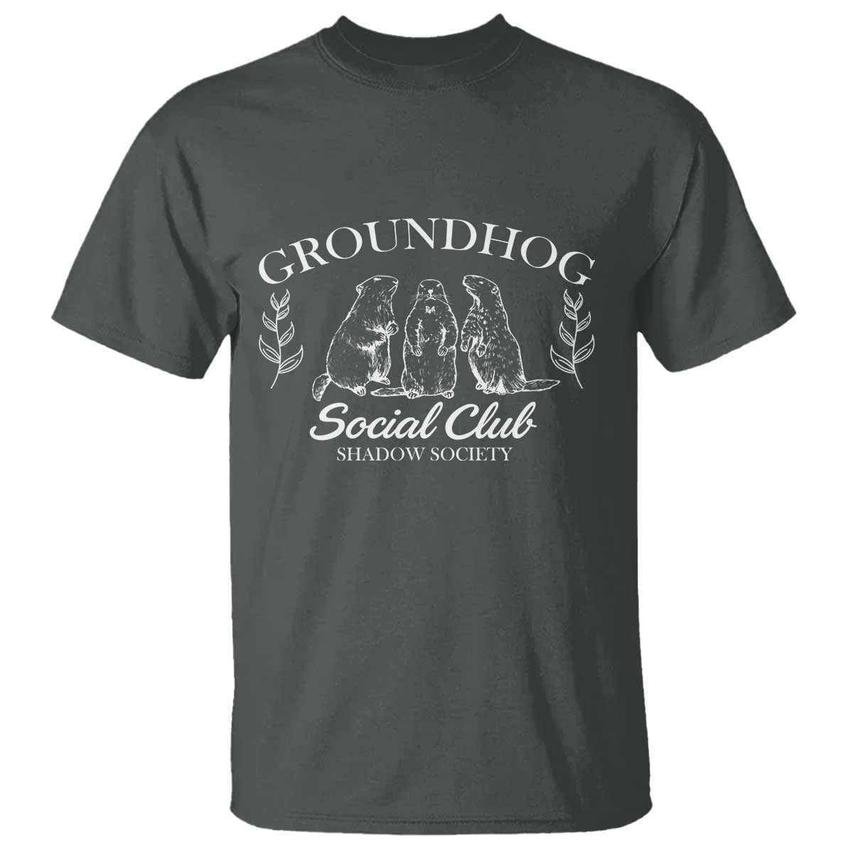Groundhog Social Club T Shirt Shadow Society Funny Woodchuck TS02 Dark Heather Print Your Wear