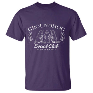 Groundhog Social Club T Shirt Shadow Society Funny Woodchuck TS02 Purple Print Your Wear