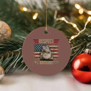 Groundhog Meteorology Ceramic Ornament Respect The Groundhog Woodchuck Photo GroundHog Day TS02 1pc Mocha Print Your Wear
