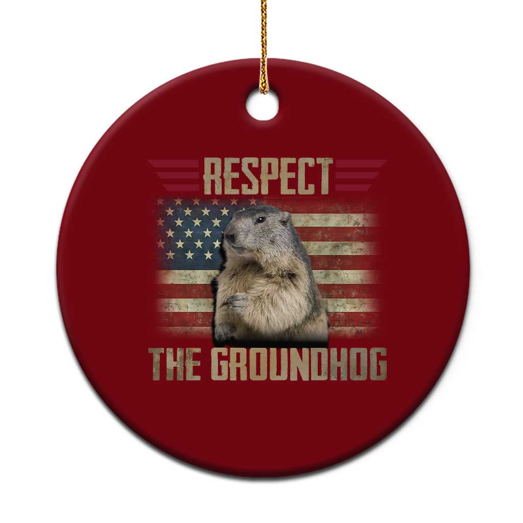 Groundhog Meteorology Ceramic Ornament Respect The Groundhog Woodchuck Photo GroundHog Day TS02 1pc Red Print Your Wear